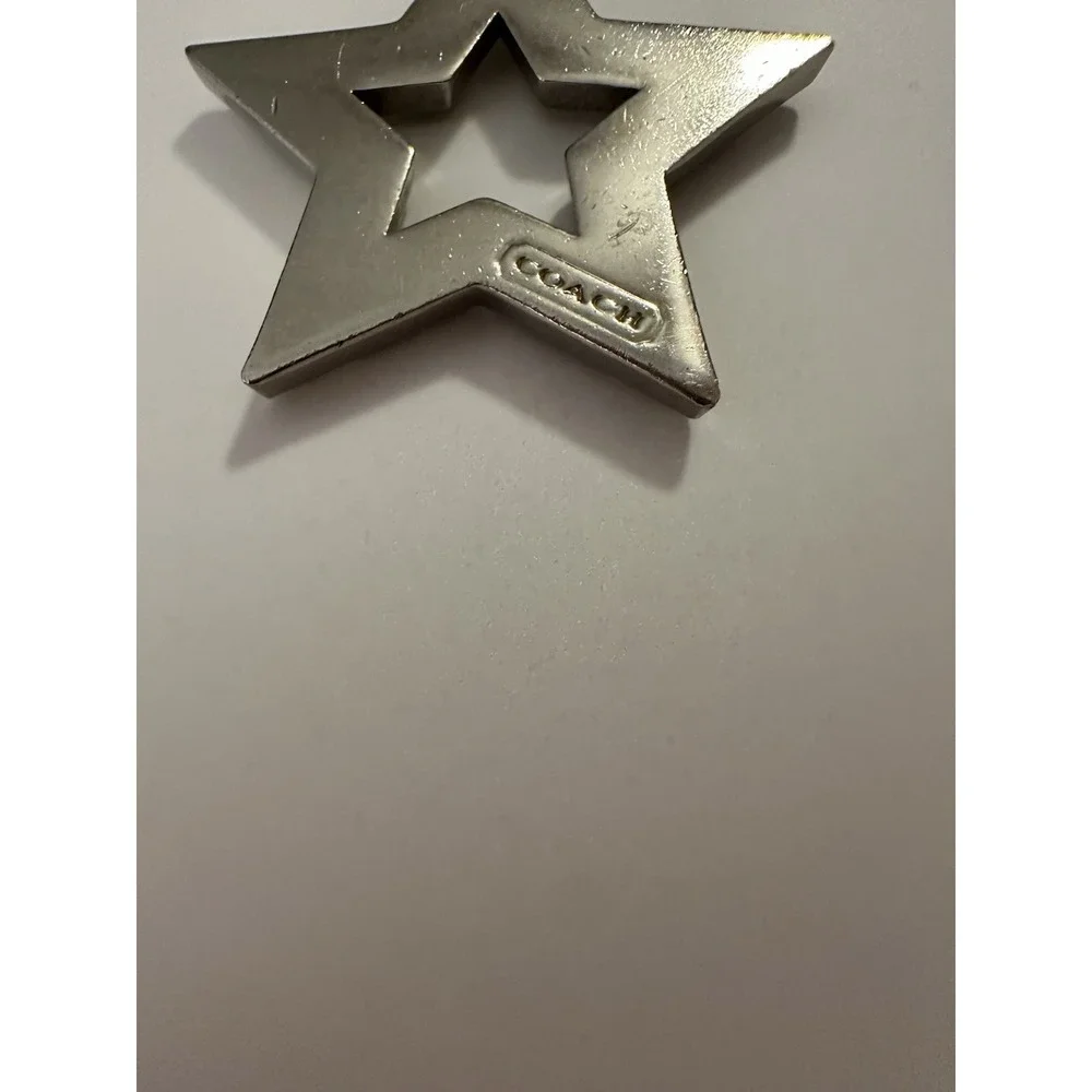 COACH Key Holder Bag Charm Star Shaped Motif Logo Silver Body Only Japan Used